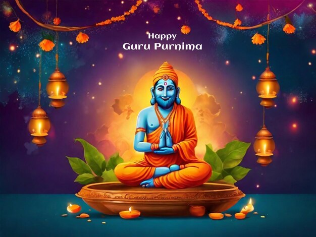 flat background for guru purnima