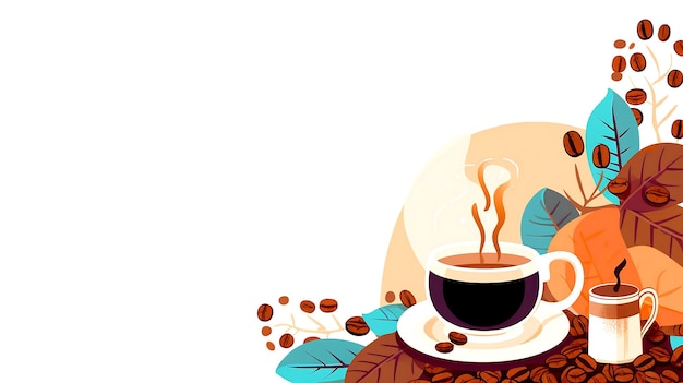 Flat background for international coffee day celebration