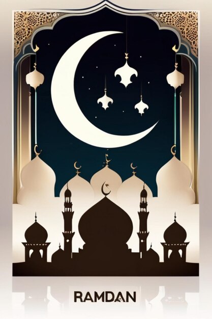 Flat background for islamic ramadan celebration