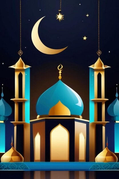 Плоский фон для исламского празднования Рамадана