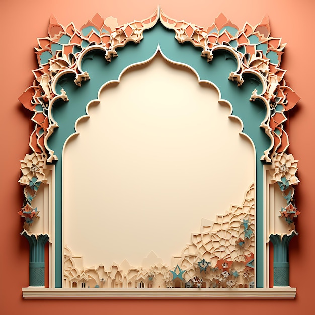 Photo flat background with islamic ornament