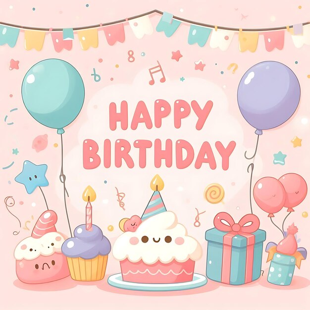 Photo flat birthday background