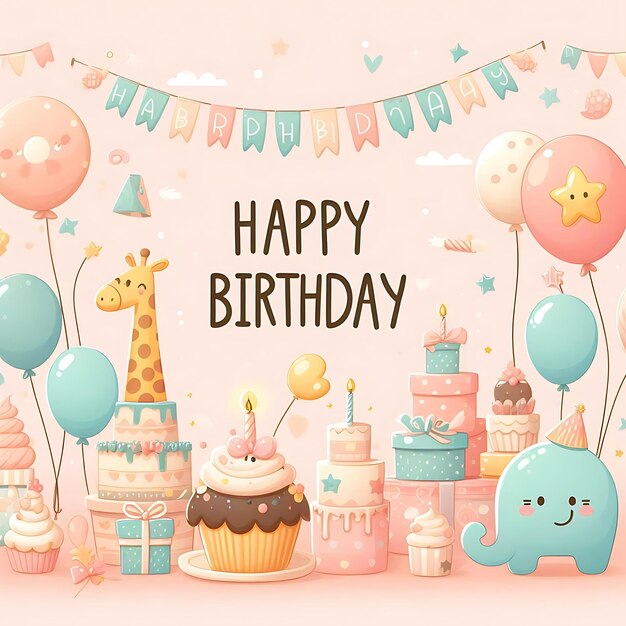 Photo flat birthday background