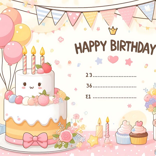 Photo flat birthday background