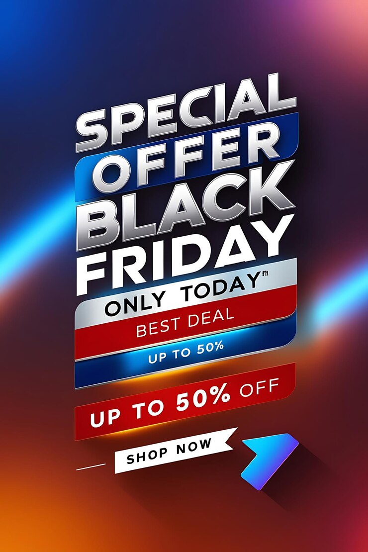 Photo flat black friday sale background