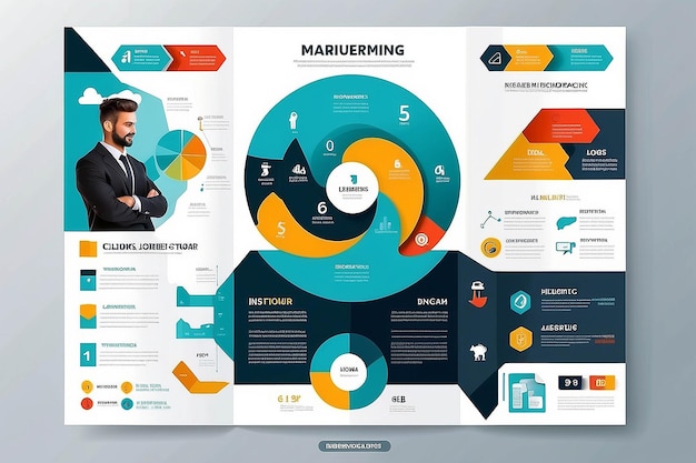 Photo flat business infographic with photo