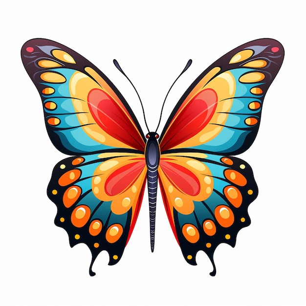 Flat Butterfly Artwork Whimsical Soar