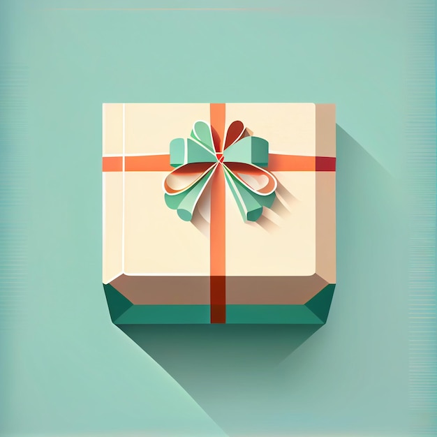 Flat Christmas gift box cartoon wallpaper Modern flat design in winter Minimalist winter wallpapers