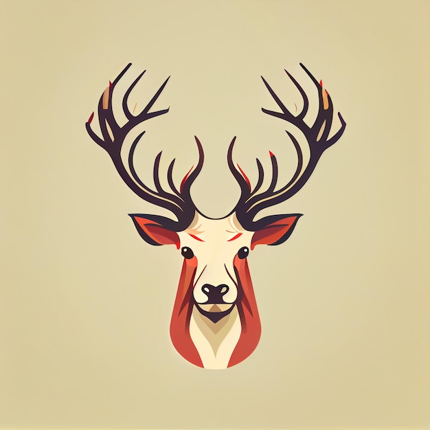 Flat Christmas Reindeer cartoon wallpaper Modern flat design in winter Minimalist winter wallpapers