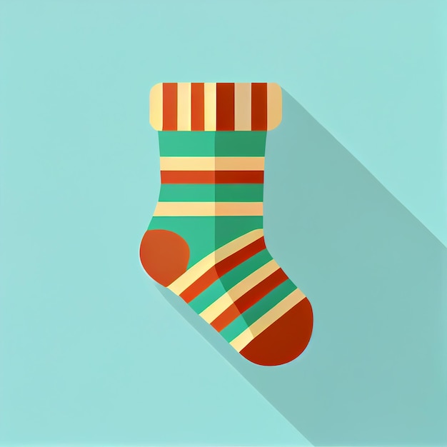 Flat Christmas sock cartoon wallpaper Modern plat ontwerp in de winter Minimalistisch winterbehang