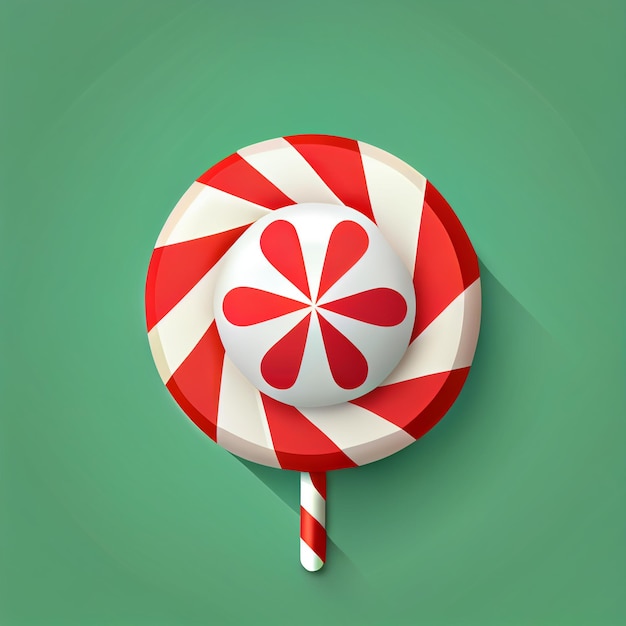 Flat Christmas sweet lollipops Round candies cartoon wallpaper Modern flat design in winter