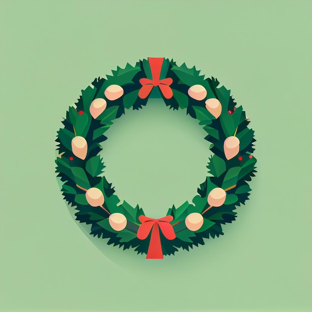 Flat christmas wreath cartoon wallpaper modern flat design in\
winter minimalist winter wallpapers