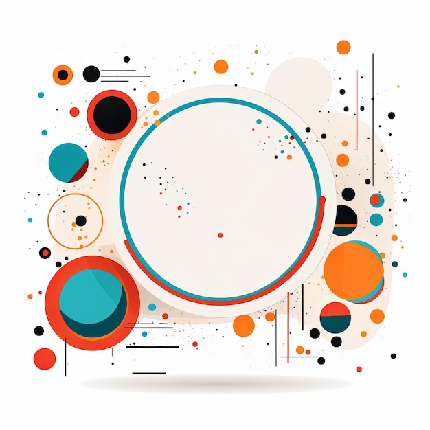 flat circle frame template vector style digital art white background