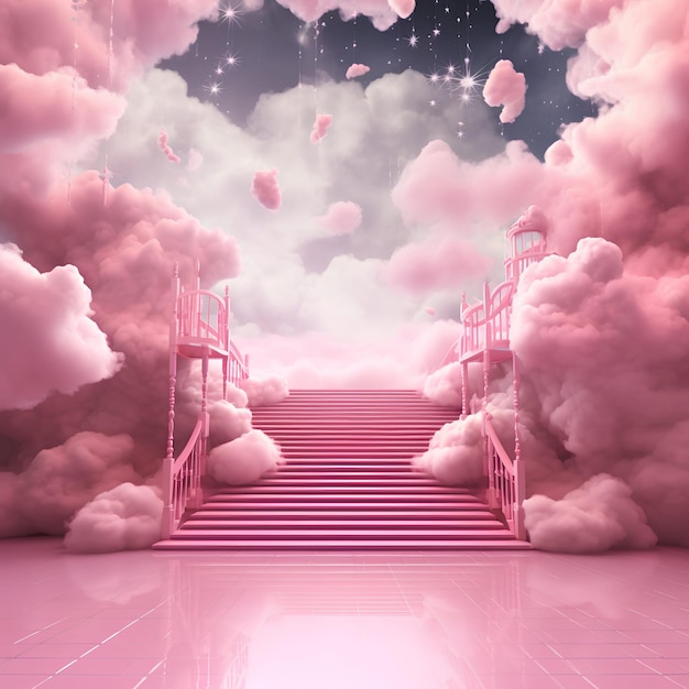 Premium AI Image | flat cloud stage background illustration