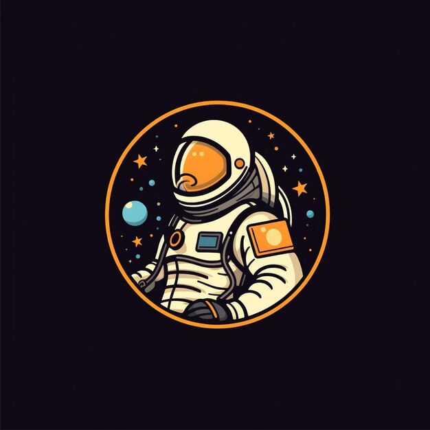 flat color astronaut logo vector