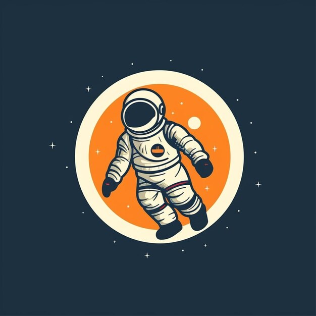 flat color astronaut logo vector