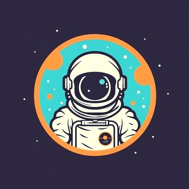 flat color astronaut logo vector