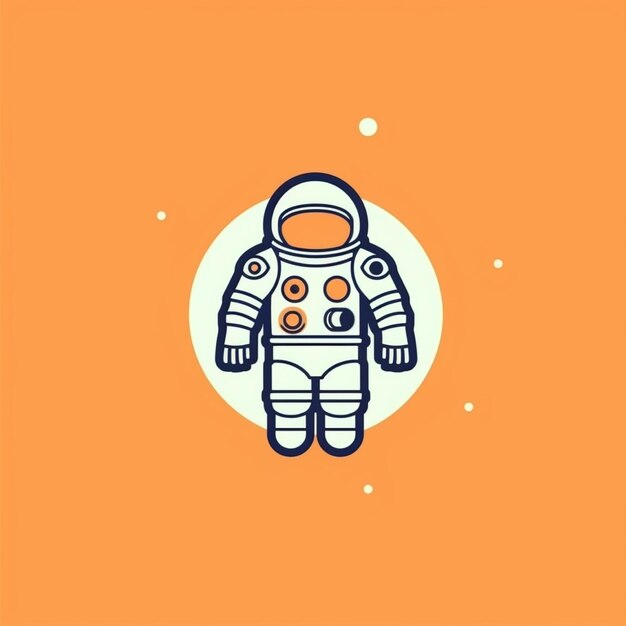 flat color astronaut logo vector