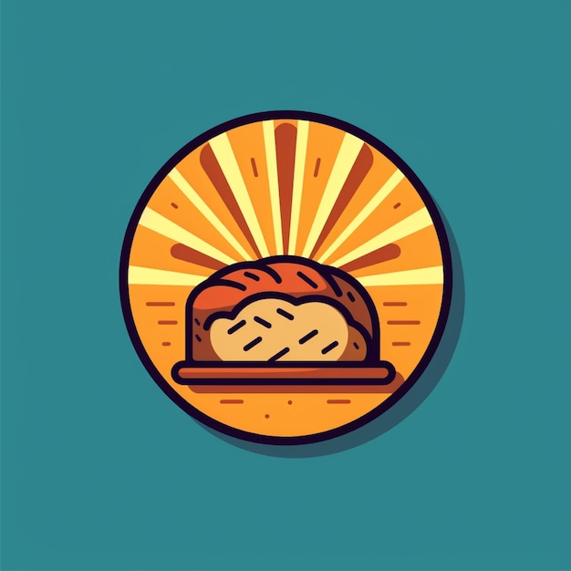 Photo flat color bakery logo vector