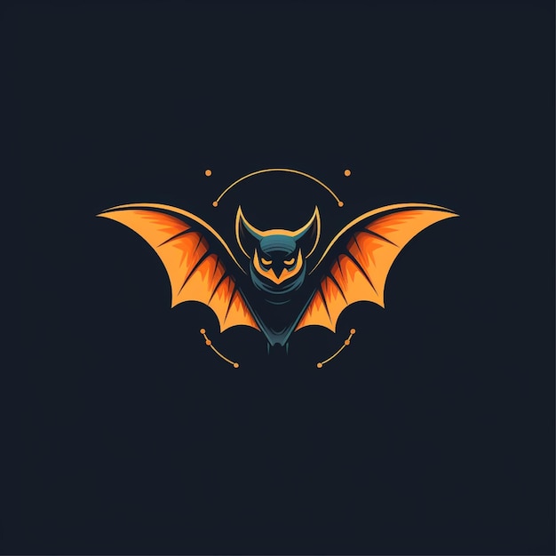 flat color bat logo vector
