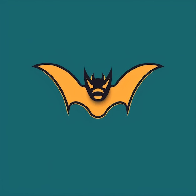 flat color bat logo vector