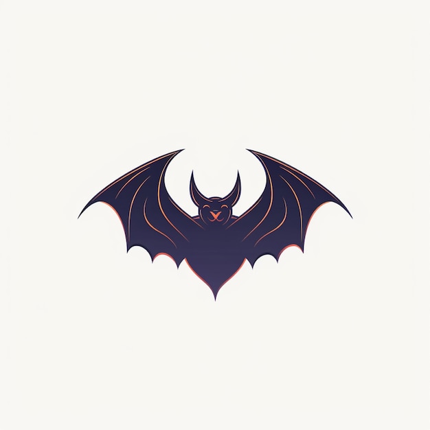 flat color bat logo vector