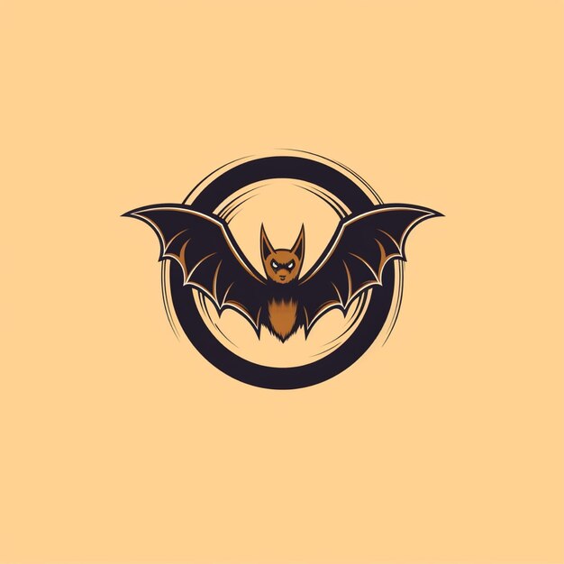 flat color bat logo vector