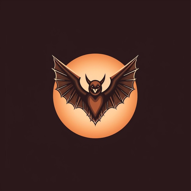 flat color bat logo vector