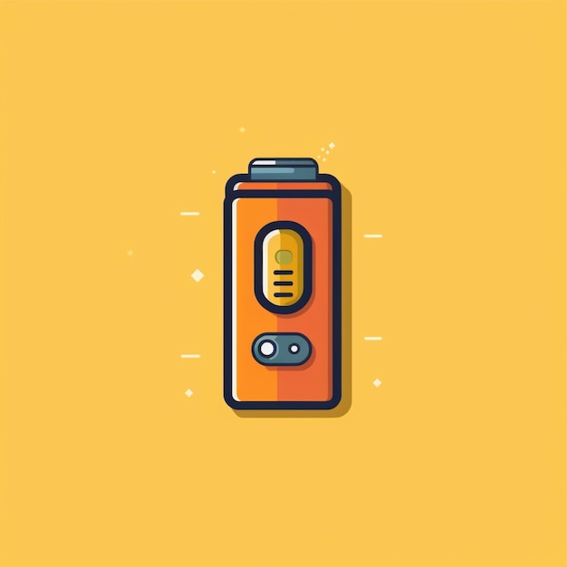 Flat color battery logo vector