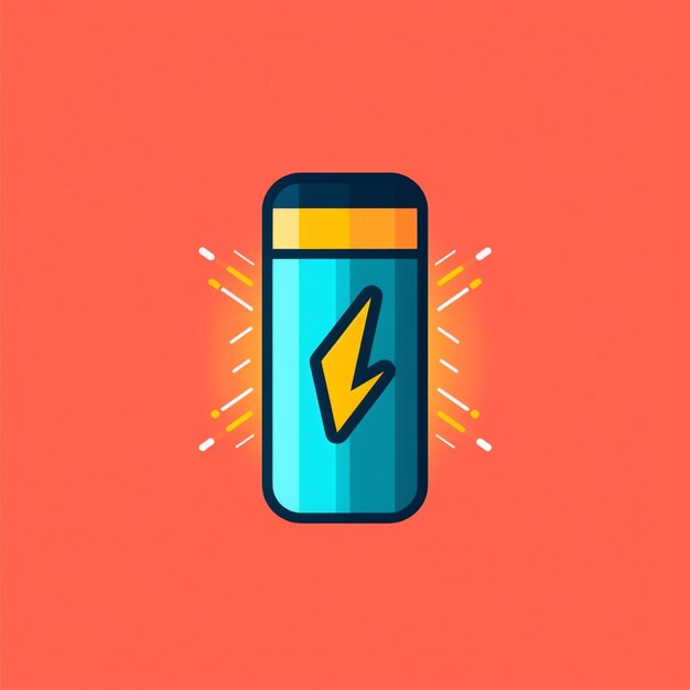 Photo flat color battery logo vector