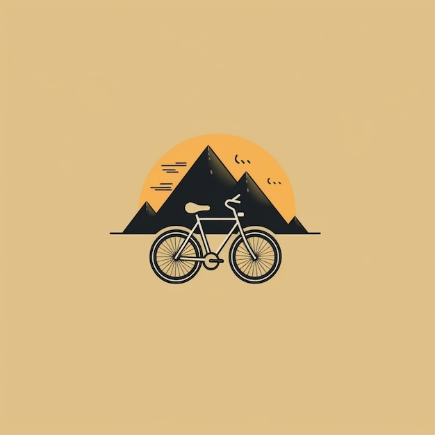 flat color bicycle logo vector