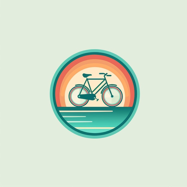 Photo flat color bicycle logo vector