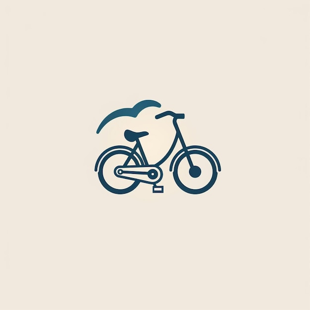 flat color bicycle logo vector