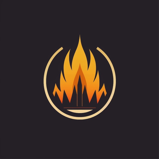 Photo flat color bonfire logo vector