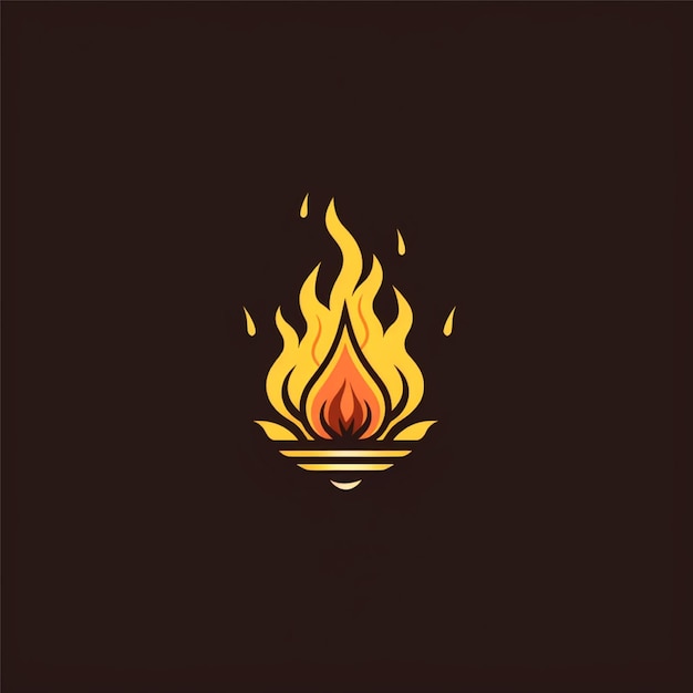 flat color bonfire logo vector