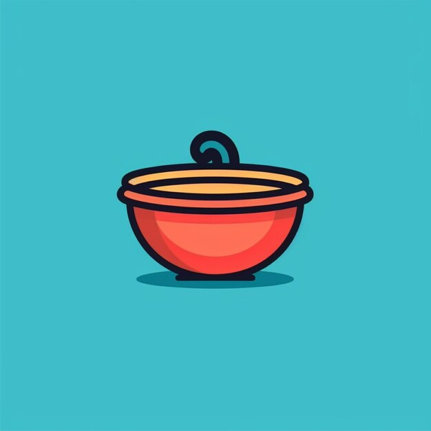 Photo flat color bowl logo vector