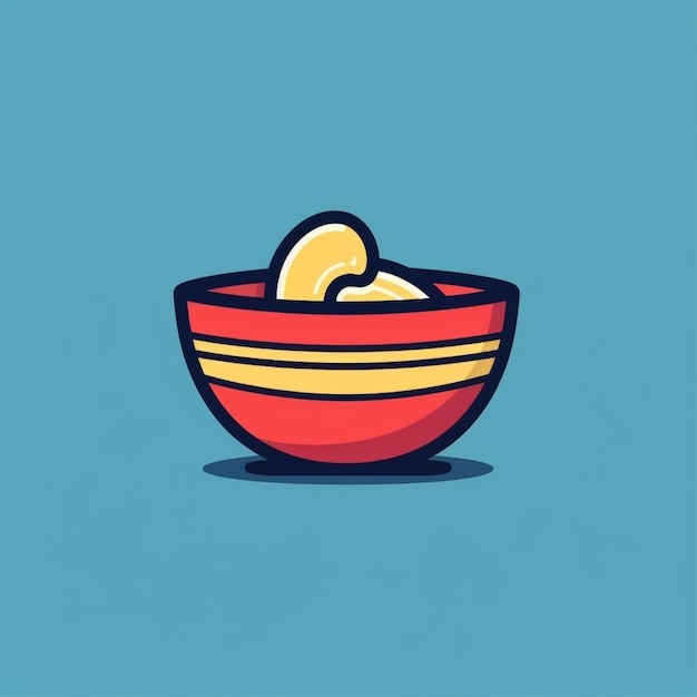 flat color bowl logo vector