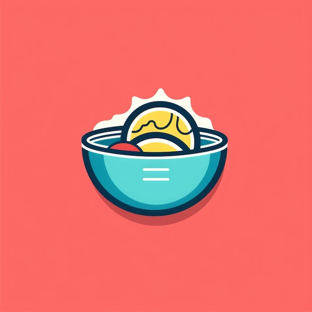 flat color bowl logo vector