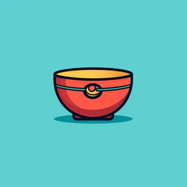 flat color bowl logo vector