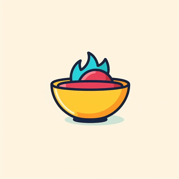 flat color bowl logo vector