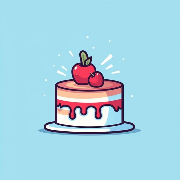 Photo flat color cake logo vector