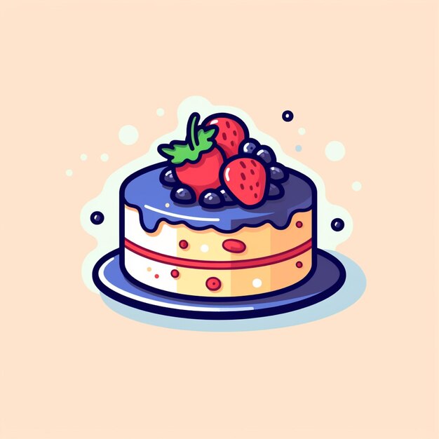 flat color cake logo vector