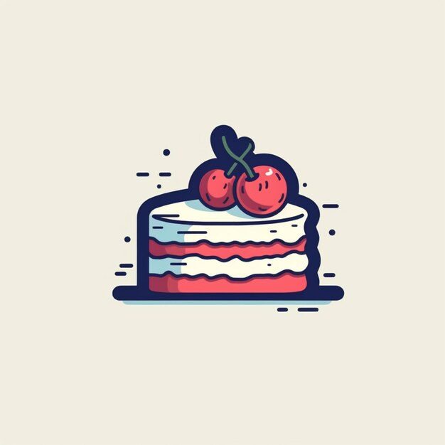 Photo flat color cake logo vector