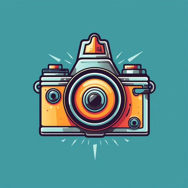 flat color camera logo vector