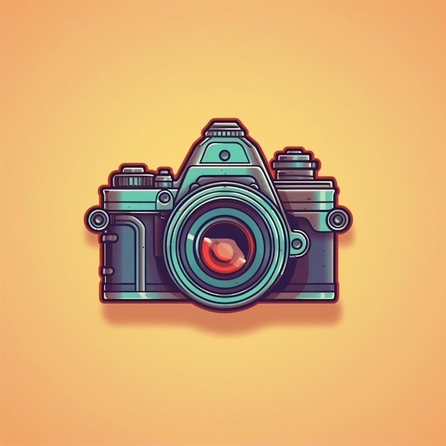 flat color camera logo vector