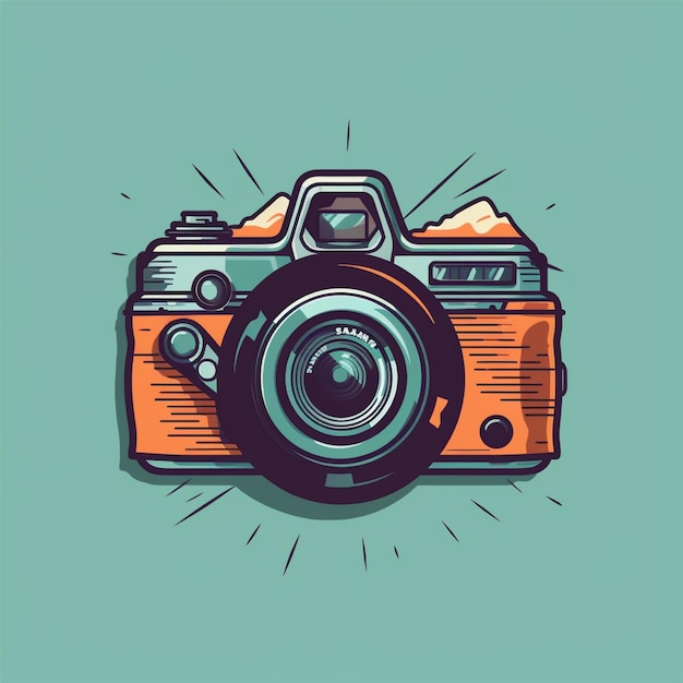 flat color camera logo vector