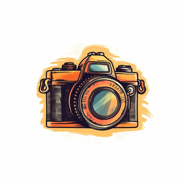 flat color camera logo vector