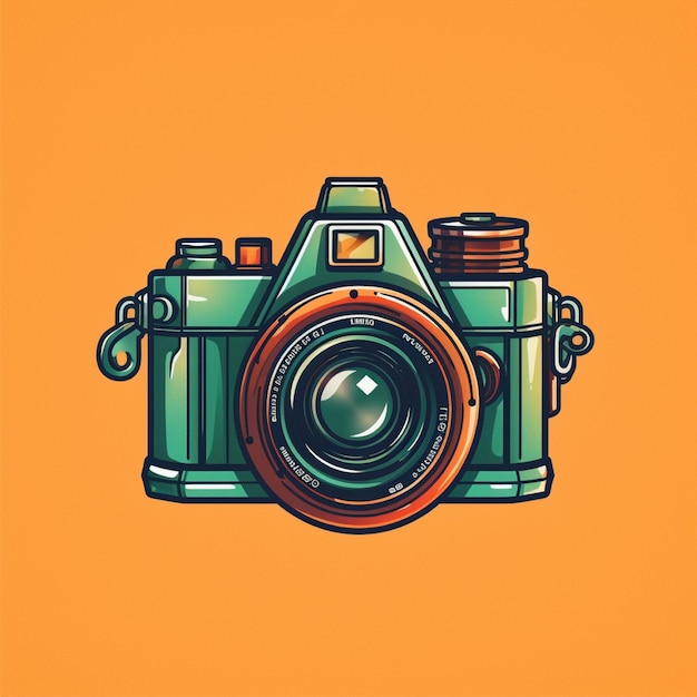 Premium AI Image | flat color camera logo vector