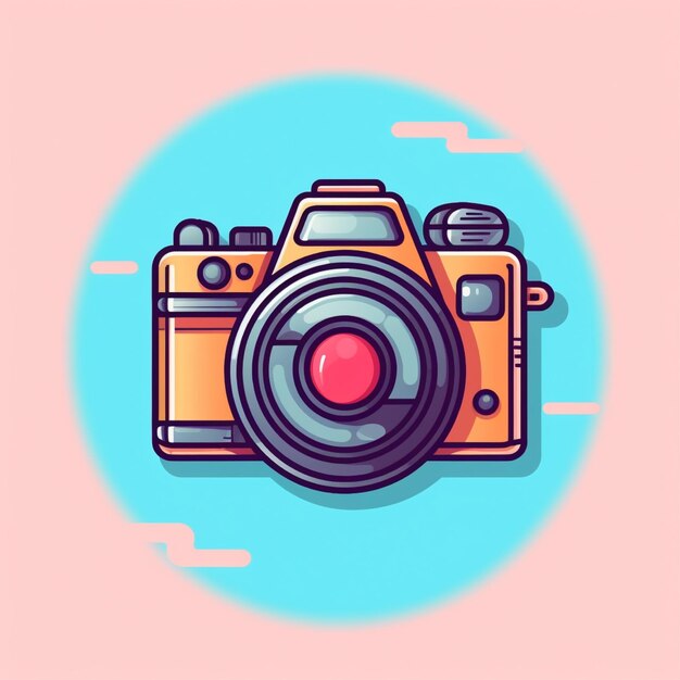 flat color camera logo vector