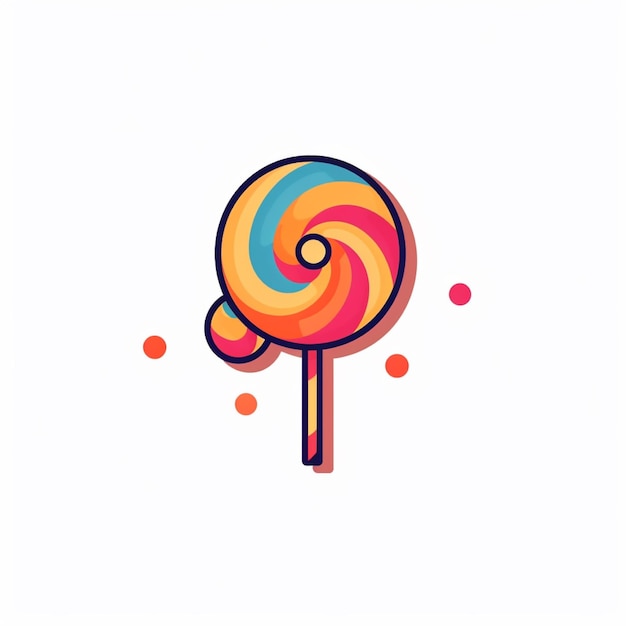 flat color candy logo vector